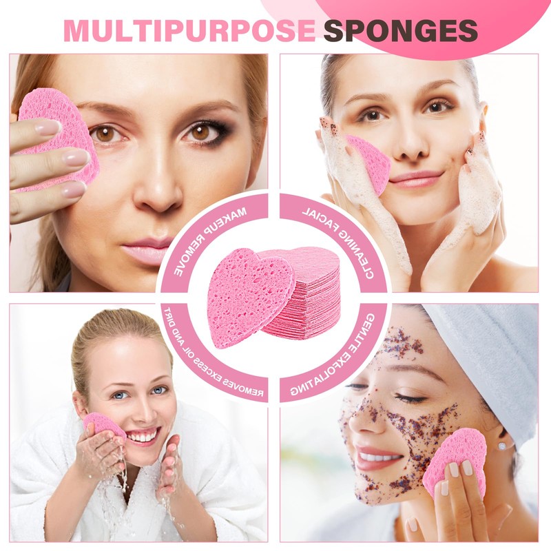 Pack of 50 Compressed Face Sponges for Cleansing and Exfoliating