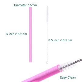Dakoufish Reusable Plastic Replacement Straws for Short 6 oz 8 oz Jars Tumblers,6 Inch 22 Pack Straws with Cleaning BrushDiswasher Safe,BPA Free,Reusable only (6inch,Mix Color)
