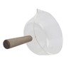 Glass Milk Pot with Wooden Handle V Shaped Spout Noodles