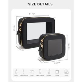 KOTORA - Bolsa de maquillaje transparente con cierre, organizador de almacenamiento para mujeres, viajes