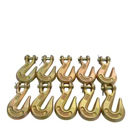 UTFTFWLW 3/8" Chain Hook G70 Clevis Grab Hooks Trailer Safety Chain Hooks 3/8 Inch Heavy Duty Forged Alloy Steel Clevis Hook 10 Pack for Tow Truck Transport Pulling 7500 Lbs Working Load Limit