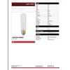 Satco S3253 40T10 STD FR 40 Watt T10 Incandescent; Frost;