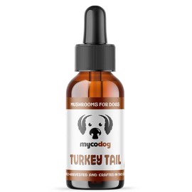 MycoDog Turkey Tail Mushroom for Dogs: Dual-Extracted Dog Immune Support Tincture for Defenses, Liver & Kidney, Cognition, Cardio, Detox, & Reproduction - Strictly Extracted from Fruiting Bodies