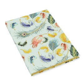 Rossi Handmade Notebook DIN A5 "Feather" from Italy with 160 Pages (Thread-Bound) Colourful Blank Book Unlined Ideal for Sketches & Notes - Book Suitable as a Diary, Sketchbook & Travel Book