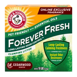 Arm & Hammer Arm & Hammer Forever Fresh Clumping Cat Litter Cedarwood, MultiCat 18lb, Pet Friendly with Essential Oils, (Pack of 1)