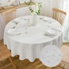 SPRICA Round Jacquard Tablecloth 160cm Water Resistance Solid Colour Heavy