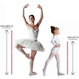 CampTeck Ballet Equipment Kit - Elastic Stretch Band & Dance Turning Board Ballet Pirouette Spin Board for Ballet Dancers, Foot Balance Training, Rotation Practice, Figure Skating - Pink, 225cm / 88.6" (L)