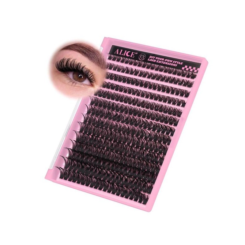 ALICE 280Pcs 위스피 개별 속눈썹 DIY 연장 8-16MM D-컬리 클러스터
