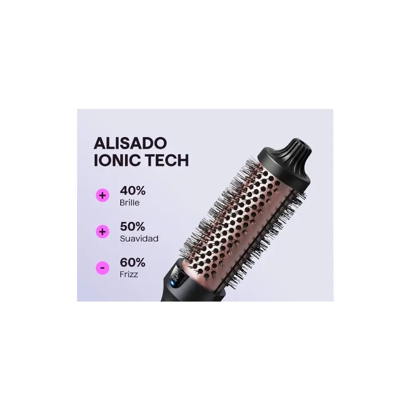 Cepillo Térmico Wavytalk, Cepillo Redondo De Cerámica, Oro R