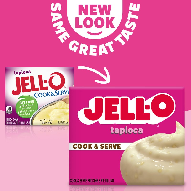 Jell-O Cook & Serve Fat Free Tapioca Pudding, 3 oz
