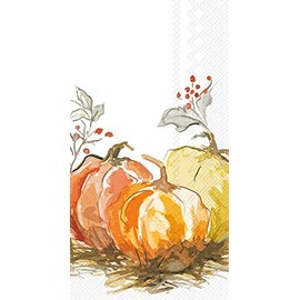 Boston International IHR Guest Towel Buffet Paper Napkins, 8.5 x 4.5-Inches, Painted Pumpkin