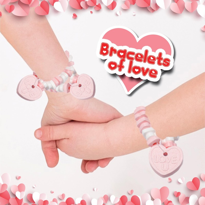 50 Heart Candy Bracelets with Heart Shaped Candy Beads and