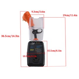 labwork 50 Amp to 30 Amp RV Adapter with Surge Protector 5000J 50 Amp Male to 30 Amp RV Adapter Plug RV Circuit Analyzer Voltage Protector with Cover for Camper Travel Trailer Orange