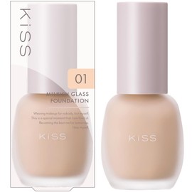 KiSS Milkish Glass Funde 01 Shell, 1.1 oz (30 g), Color Unevenness, Pore Cover, SPF34, PA++, Serum Formulation