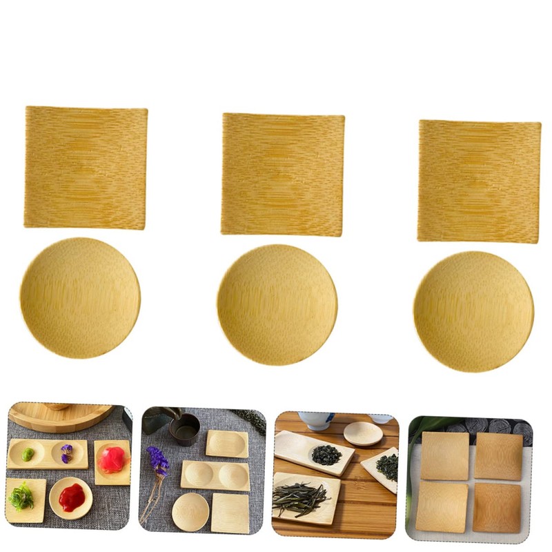 GRIRIW 1 Set Bamboo Snack Plates Versatile Serving Dishes for