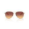 COACH Women's HC7128 Aviator Sunglasses, Shiny Light Gold/Maroon Canary Gradient,