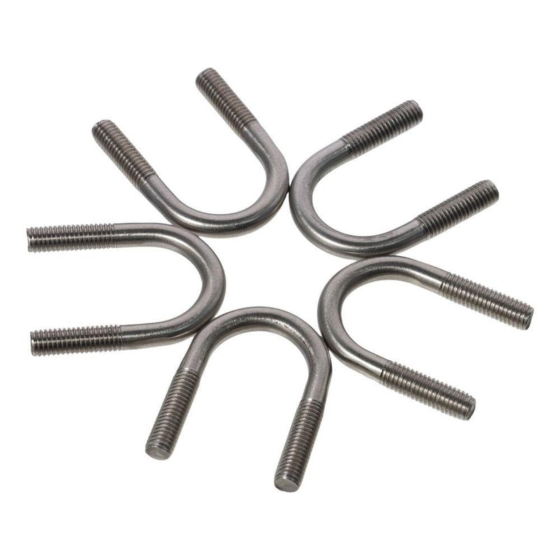 Fudeshe 304 Stainless Steel U-Bolt 5pcs Silver Strong Tensile Strength