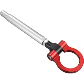 MACHSWON Front Bumper Aluminum Alloy Trailer Tow Hook Red Black Ring Eye Towing Track Racing Style Trailer Hitches