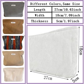 Tcdwla Cosmetic Bag, Women's Make-Up Bag, Thickened Make Up Bag, Small Corduroy, Toiletry Bag, Women's Toiletry Bag for School, Travel, Business Trips, Shopping, Camel colour, Plain