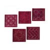 Oly Sashiko Tsu Smpler Coasters Deep Red Fabric