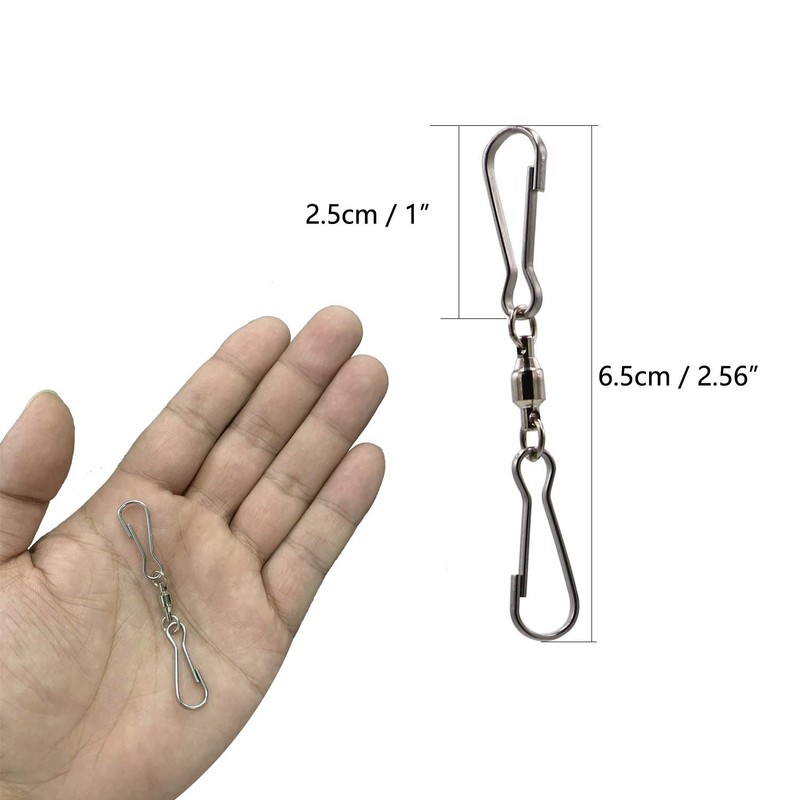 6.5cm Length Smooth Rotating Double Clip Swivel Wind Spinner Wind