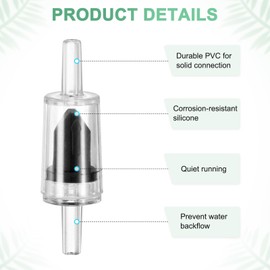 M METERXITY 24-Pack Aquarium Air Check Valve, Plastic One Way Non-Return Valves Air Valve Air Tubing Accessories Air Pump Accessories for 3/16" Airline Tubing Fish Tank [Clear Black]