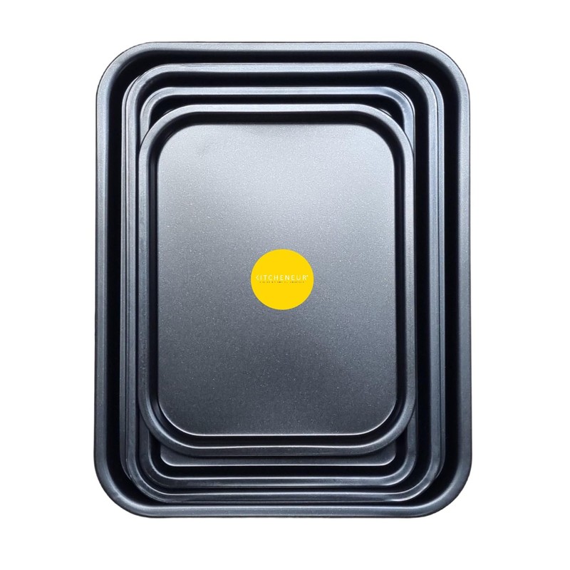 4-Pack - Baking Tray and Roasting Tray Set - 38cm,