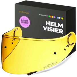 Everalo Visor Shoei GT Air - Gt Air 2 - Neotec - Opticson - Cns 1 - Pinlock Prepared Helmet Visors - Scratch Resistant and Anti-Fog (Night Yellow)