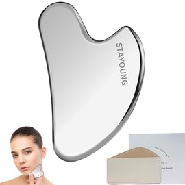 STAYUONG Gua Sha Facial Acero Inoxidable, Ideal Herramienta de Guashas Facial, belleza y relajación de los músculos del cuerpo