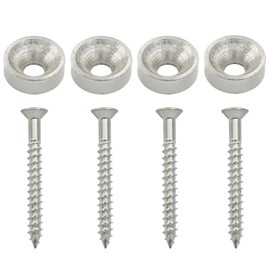 Litoexpe 4 Pcs Guitar Neck Mounting Screws Neck Joint Bushings Ferrules & Bolts for Electric Acoustic Guitar Bass, Silver