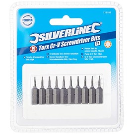 Silverline 718109 T4 Cr-V Screwdriver Bits 10pk T4