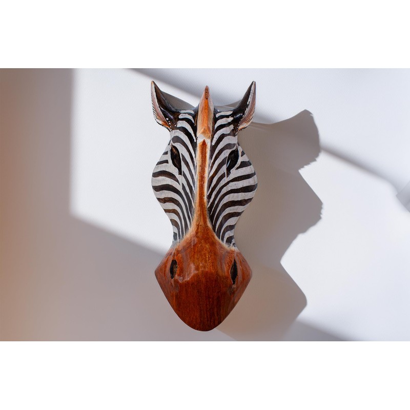 Woru Zebra Wooden Mask from Bali Wall Mask Available in