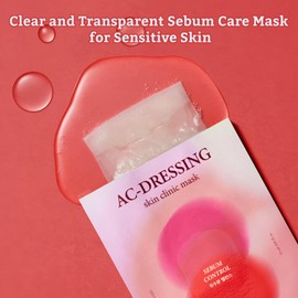 LEADERS LEADERS AC-Dressing Skin Clinic Mask ?Soothing and Calming Sheet Mask for Sensitive, Acne-Prone Skin ?Helps Reduce Redness & Irritation, Hydrates, and Balances Skin, Sebum Care Mask ?10 Sheets
