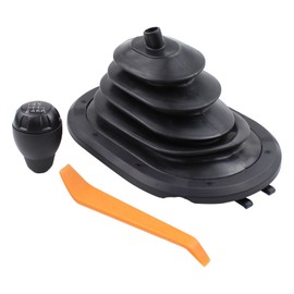 MOTOKU Manual Trans Gear Shifter Boot Cover and Shift Knob Kit for Jeep Wrangler 2007-2010 with Manual Transmission