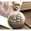 Infinite U Ancient Sailboat/Warships/Pirate Ship Big Quartz Pocket Watch Arabic