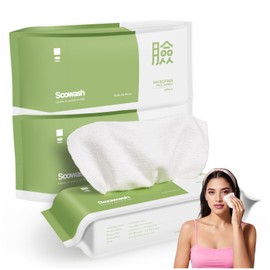 SOOWASH Makeup Remover Little Towels - Ultra Soft Fragrance Free & Alcohol Free Face Towels for Sensitive Skin,（60 Count 480 Uses）Dry Wipes Travel Firendly