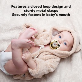 Baby Luxury Pacifier, Artificial Crystal Bling Pacifier, Little Prince Rhinestones, Gold Glitter Newborn Dummy Pacifier, Baby Shower Pacifier for 6-18 Months (Gold)
