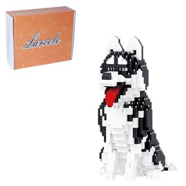 Larcele Mini Building Blocks Animal Set, DIY Micro 3D Building Toy Bricks,753 pcs KLJM-05 (Huskie)