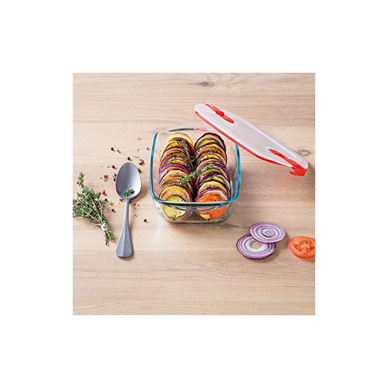 Pyrex FC360 Plastic/Glass Cook and Heat Round Dish with Lid,