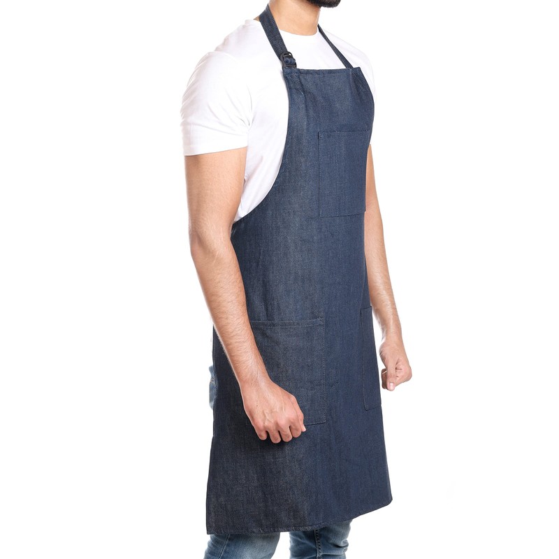 DOVORTEX Denim Apron 100% Cotton with 3 Pockets |Chef Apron