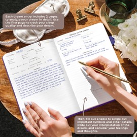 Clever Fox Dream Journal – Guided Dream Diary for Women, Men & Kids – Hardcover Dream Notebook – Log Book for Dream Journaling (Purple)