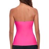 RELLECIGA Women's Neon Rose Ruched Bandeau Tankini Top Swimsuits Size