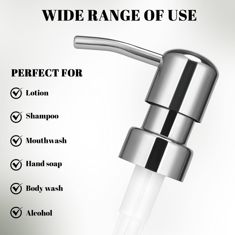Stainless Steel Soap Dispenser Pump Replacement for Standard 28/400 Thread