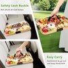 SAKAMOSH Charcuterie Board with Lid and Handle, Portable Travel Bamboo