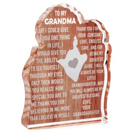 To My Grandma Acrylic Plaque from Granddaughter – Heartfelt Love Keepsake | Mother's Day, Birthday & Christmas Gift | Tabletop Home Decor Sign for Grandmother