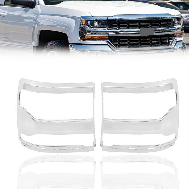 GXYWADY Headlight Bezels Headlight Cover Trim Replacement for 2016-2018 Chevy