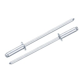 sourcing map 50Pcs 3/32"x3/8" Round Head Blind Rivets, Zinc-Plated Carbon Steel Grip and Mandrel Cap Blind Rivets, Silver