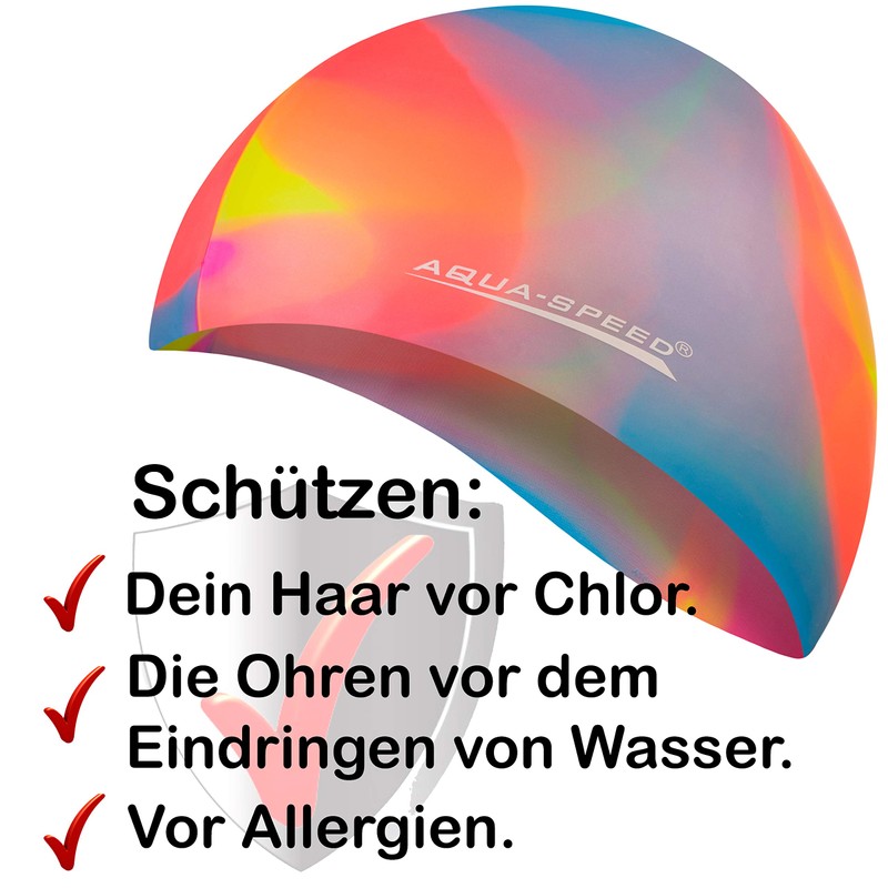 Aqua Speed Swimming Cap for Men, Bathing Cap Multi-Coloured with
