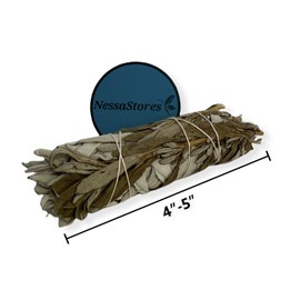 NessaStores White Sage + Black Sage Smudge Incense 4"-5" Bundle (1 pc) #JC-214