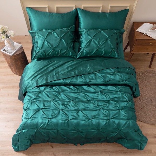 MR&HM Satin Comforter Twin 5 Pieces - Luxurious Pinch Pleat